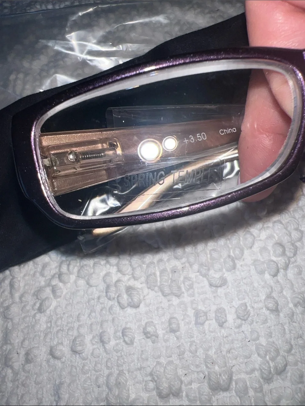 New JM New York +3.50 Reading Glasses in Purple with soft case